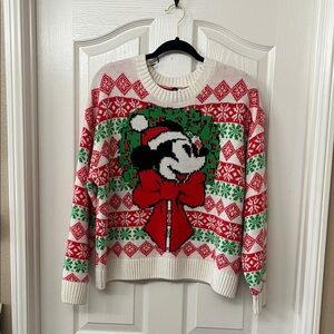 Disney Women's Festive Mickey Sweater - Red, Green, White